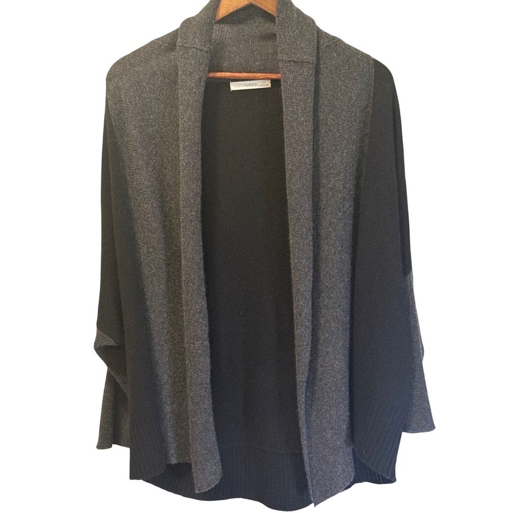 Subtle Luxury 100% Cashmere Color‎ Block Cardigan Sweater S/M